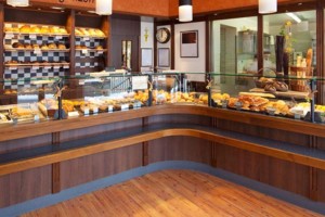 commercial wood floor modern bakery